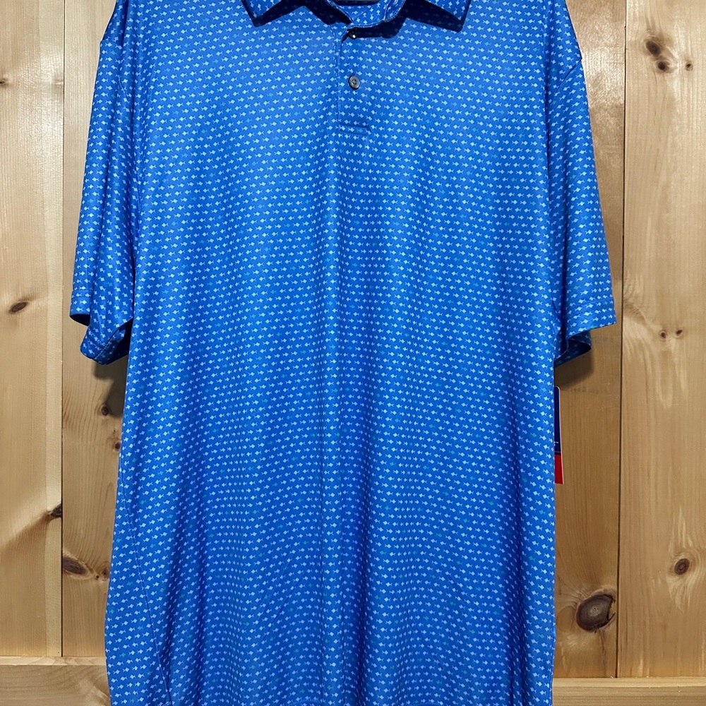 ⛳️ PGA TOUR Course Essentials Fish Print Polo - BNWT